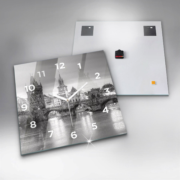 Skleněné hodiny čtvercové Karlův most v Praze