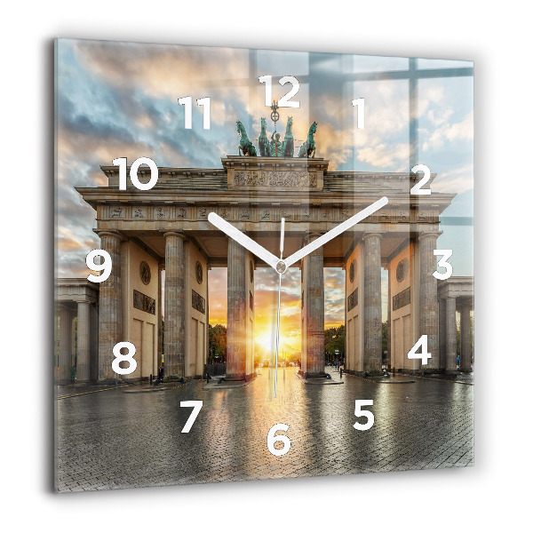 Skleněné hodiny čtvercové Braniborská brána v Berlíně