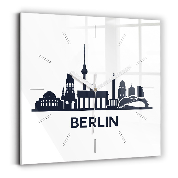 Skleněné hodiny čtvercové Ilustrace města Berlína