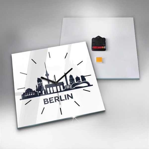 Skleněné hodiny čtvercové Ilustrace města Berlína