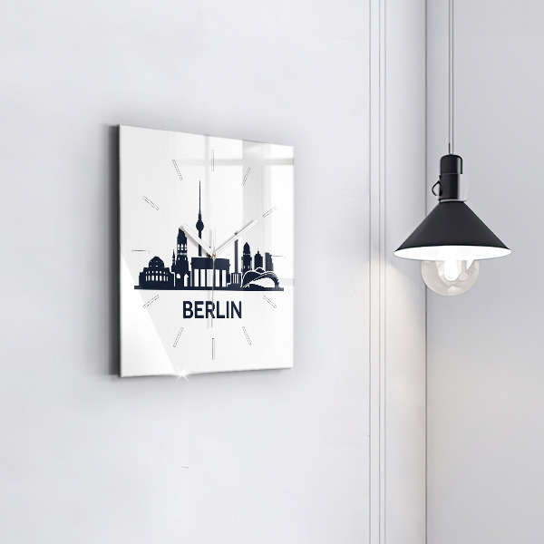 Skleněné hodiny čtvercové Ilustrace města Berlína