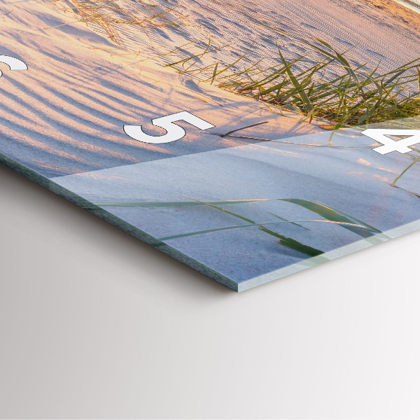 Skleněné hodiny čtvercové Západ slunce nad mořem