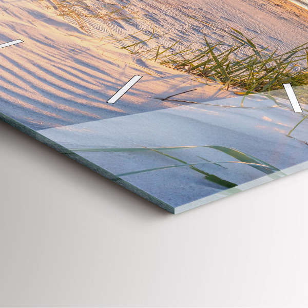 Skleněné hodiny čtvercové Západ slunce nad mořem