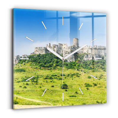 Skleněné hodiny čtvercové Spišský hrad na Slovensku