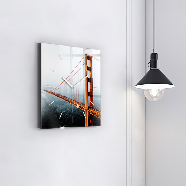 Skleněné hodiny čtvercové Most Golden Gate