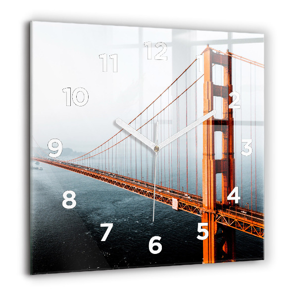 Skleněné hodiny čtvercové Most Golden Gate