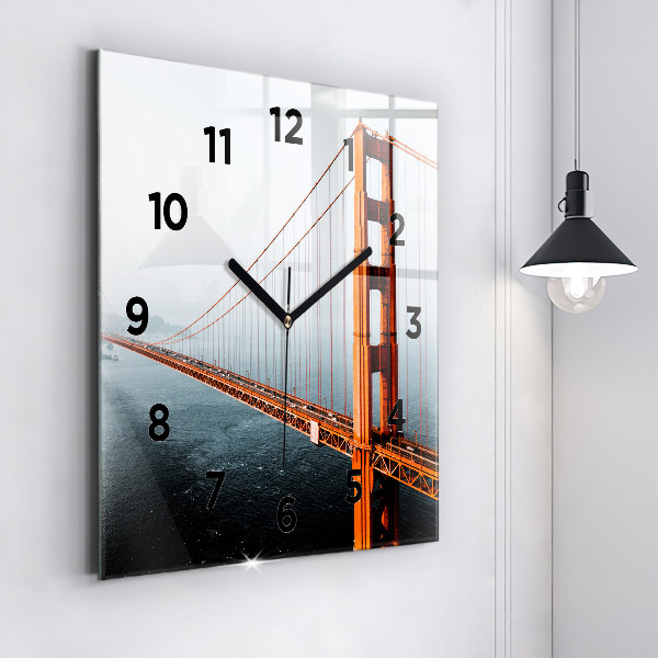 Skleněné hodiny čtvercové Most Golden Gate