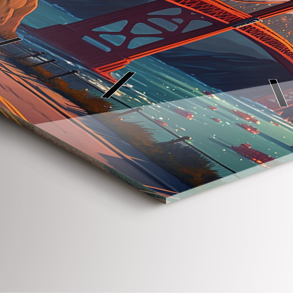 Čtvercové nástěnné hodiny Most v San Franciscu