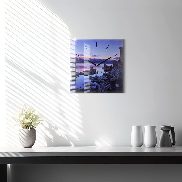 Skleněné hodiny čtvercové Kalifornské jezero