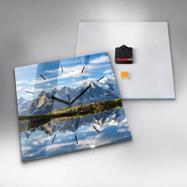 Skleněné hodiny čtvercové Údolí Chamonix, francouzské Alpy