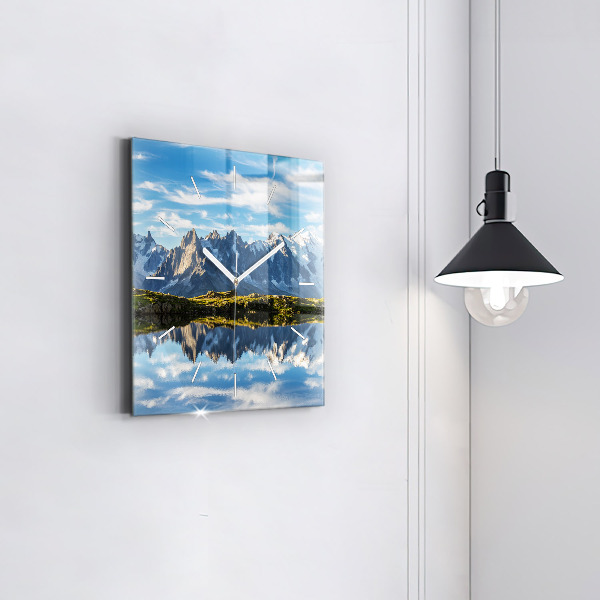 Skleněné hodiny čtvercové Údolí Chamonix, francouzské Alpy
