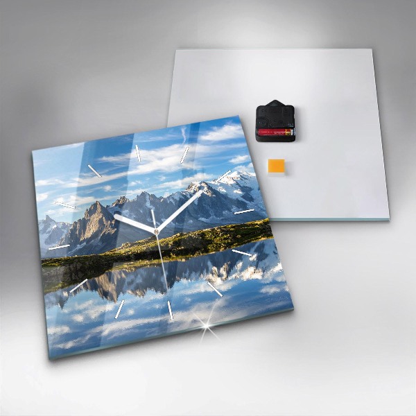 Skleněné hodiny čtvercové Údolí Chamonix, francouzské Alpy