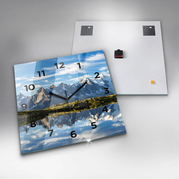 Skleněné hodiny čtvercové Údolí Chamonix, francouzské Alpy