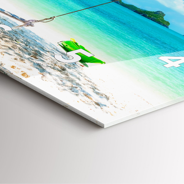 Skleněné hodiny čtvercové Slunečný ostrov Thajsko