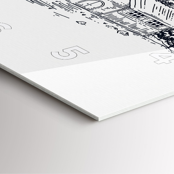 Skleněné hodiny čtvercové Kreslené město