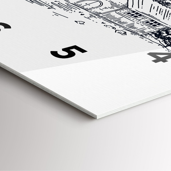 Skleněné hodiny čtvercové Kreslené město