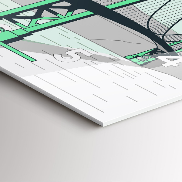 Skleněné hodiny čtvercové Zelený most