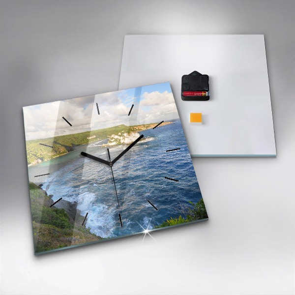 Skleněné hodiny čtvercové Pobřeží oceánu