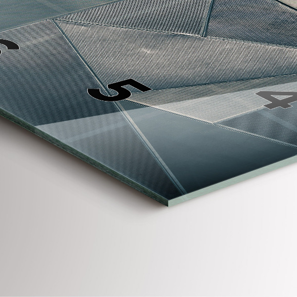 Skleněné hodiny čtvercové Kovové abstraktní trojúhelníky