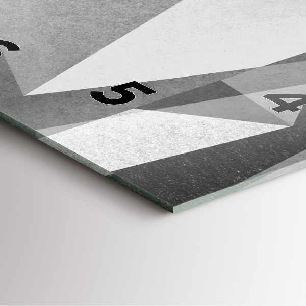 Skleněné hodiny čtvercové Šedá geometrická abstrakce