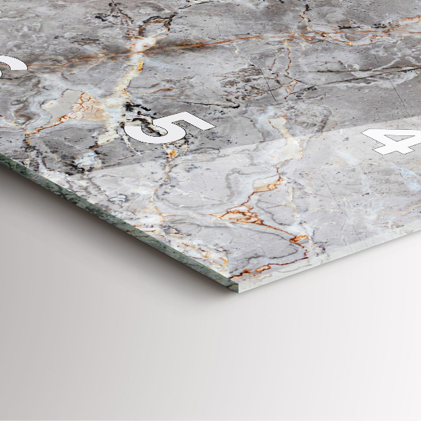 Čtvercové nástěnné hodiny Šedý žulový mramor