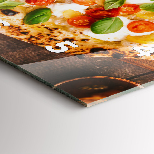 Čtvercové nástěnné hodiny Italská pizza
