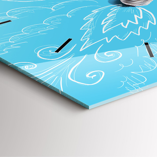 Čtvercové nástěnné hodiny Kresba žárovky