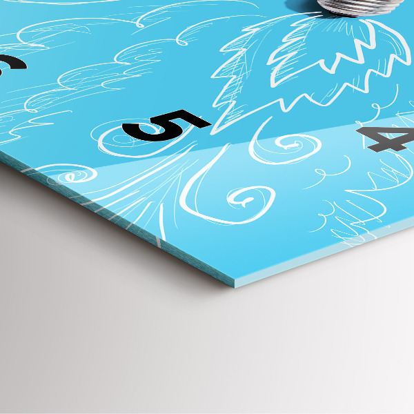 Čtvercové nástěnné hodiny Kresba žárovky