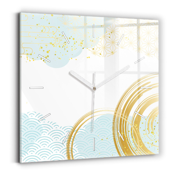 Čtvercové nástěnné hodiny Dekorativní vzor