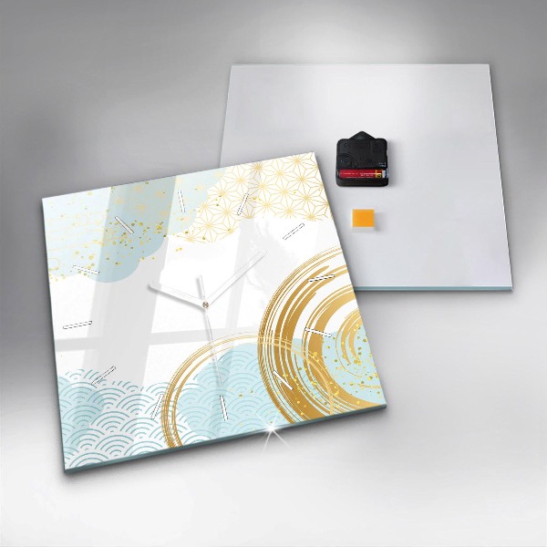 Čtvercové nástěnné hodiny Dekorativní vzor