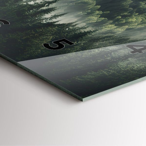 Čtvercové nástěnné hodiny Lesní krajina