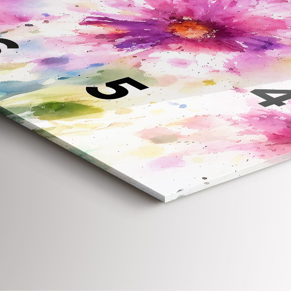 Čtvercové nástěnné hodiny Malované květiny