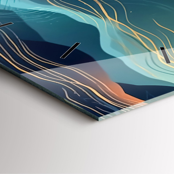 Čtvercové nástěnné hodiny Horská krajina