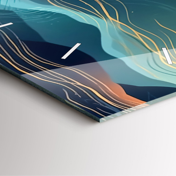 Čtvercové nástěnné hodiny Horská krajina