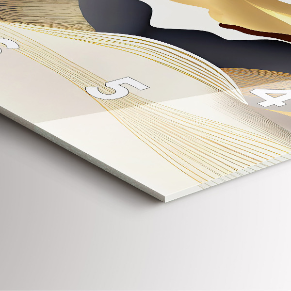 Čtvercové nástěnné hodiny Abstraktní zlaté hory