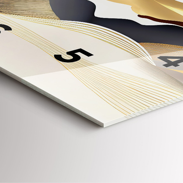 Čtvercové nástěnné hodiny Abstraktní zlaté hory