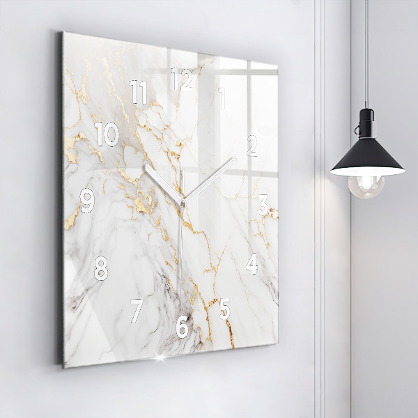 Čtvercové nástěnné hodiny Dekorativní mramor