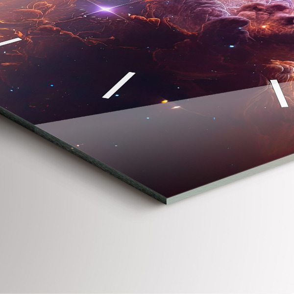 Čtvercové nástěnné hodiny Kosmický svět hvězd