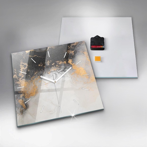 Čtvercové nástěnné hodiny Umělecký mramor