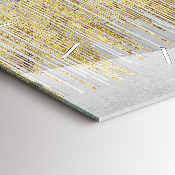 Čtvercové nástěnné hodiny Dekorativní vzor a zlato