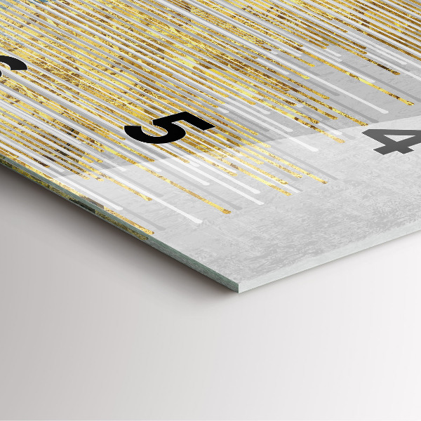 Čtvercové nástěnné hodiny Dekorativní vzor a zlato