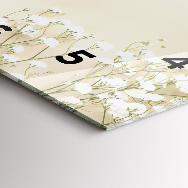 Čtvercové nástěnné hodiny Rozkvetlé květy gypsophily