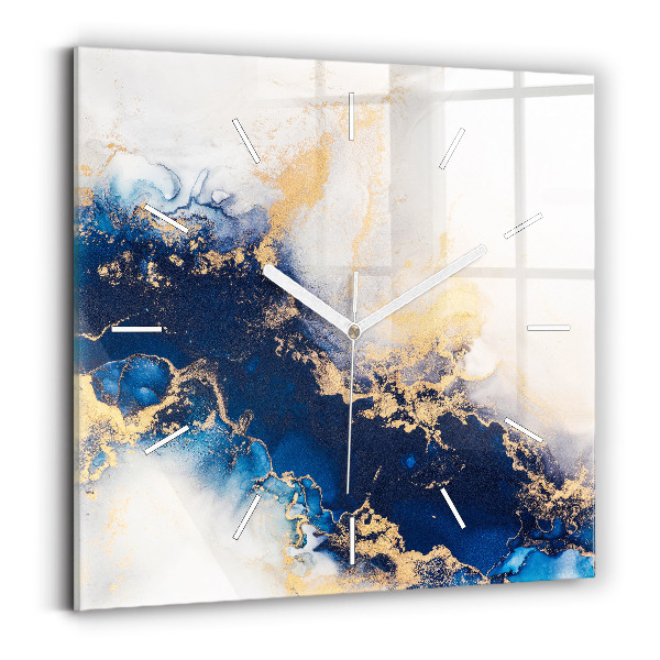 Čtvercové nástěnné hodiny Mramorový vzor