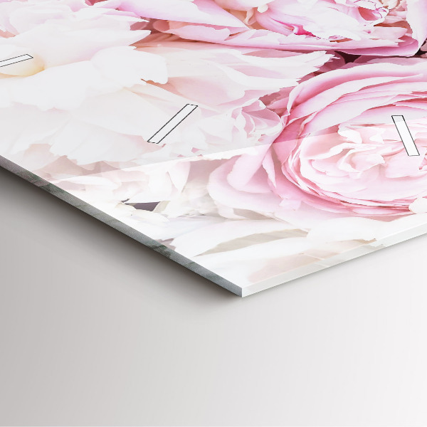 Čtvercové nástěnné hodiny Dekorativní květiny