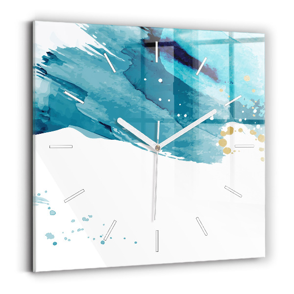 Čtvercové nástěnné hodiny Tahy štětcem