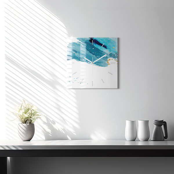 Čtvercové nástěnné hodiny Tahy štětcem