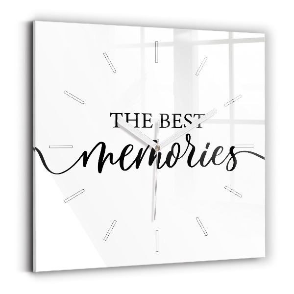 Čtvercové nástěnné hodiny Vzpomínkový nápis