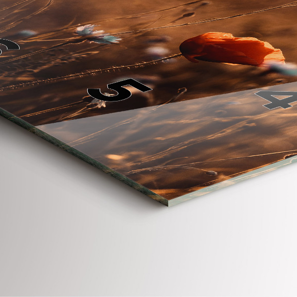 Čtvercové nástěnné hodiny Východ slunce na poli