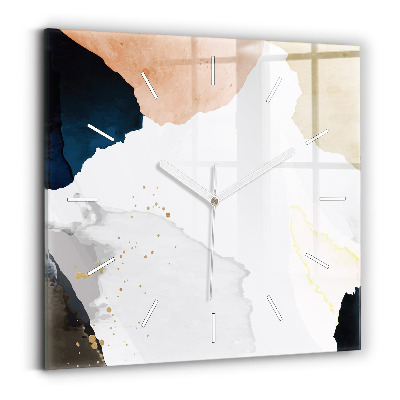 Čtvercové nástěnné hodiny Skvrny abstraktní
