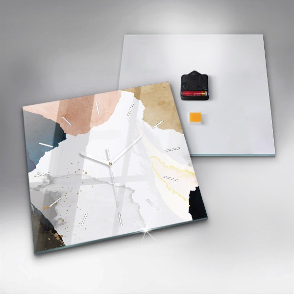 Čtvercové nástěnné hodiny Skvrny abstraktní